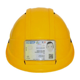 Porte badge adaptable rigide + Velcro (arrière casque)