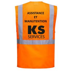 GILET HIVI EXECUTIF TRANSFERTS ASSISTANCE ET MANUTENTION + KS SERVICES