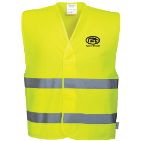Gilet haute visibilité jaune fluo2 bandes velcro + Transfert R2T "Spécial Industrie"